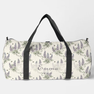 Sac De Sport Motif botanique vintage élégant lupin et abeilles
