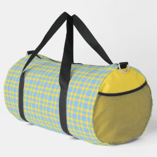 Sac De Sport Motif carreaux bleu jaune grand