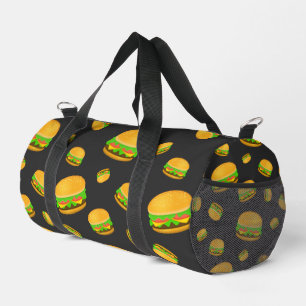 Sac De Sport Motif de burger délicieux cool et amusant gris fon