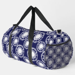 Sac De Sport Motif de cercles Shibori bleu et blanc 