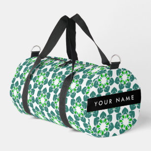 Sac De Sport Motif de feuille, feuilles vertes, votre nom