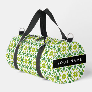Sac De Sport Motif de feuille, feuilles vertes, Votre nom