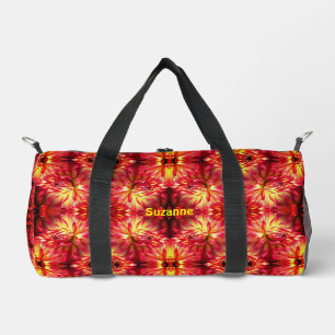 Sac De Sport Motif de fleur de dahlia rouge vibrant personnalis