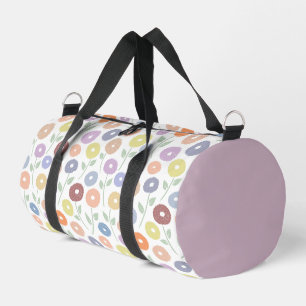 Sac De Sport Motif de fleurs floues Pastels sur fond blanc