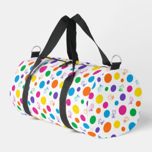 Sac De Sport Motif de point de polka arc-en-ciel Woodstock