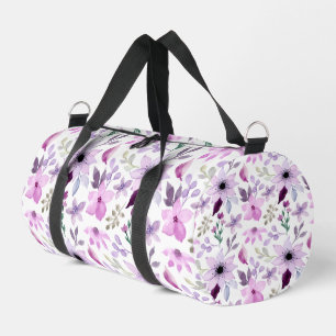 Sac De Sport Motif élégant de fleurs roses et violettes