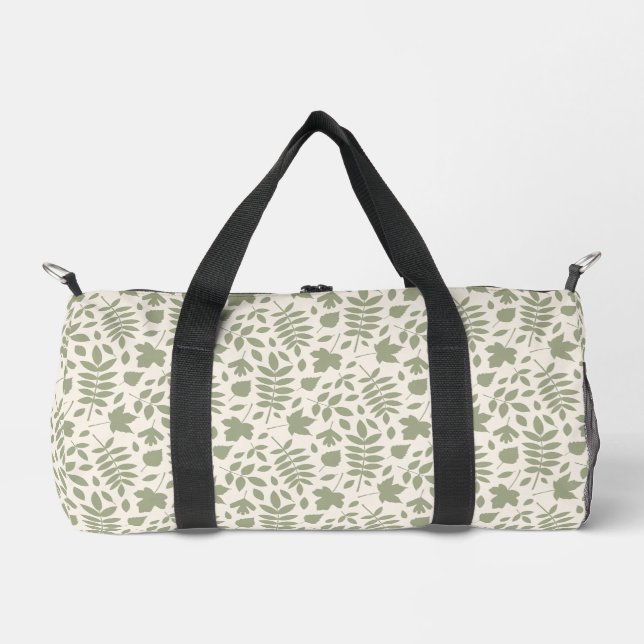 Sac De Sport Motif Feuille déchiré vert sur crème (Recto)