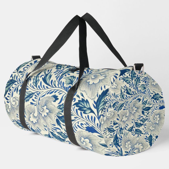 Sac De Sport Motif Floral bleu Antique Design asiatique (Coin gauche)