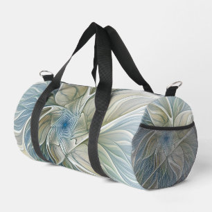 Sac De Sport Motif floral de rêve abstrait bleu kaki fractal