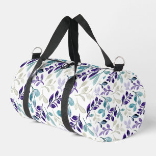 Sac De Sport Motif floral élégant avec feuilles rouges et bleue