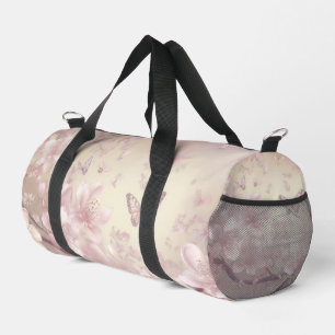 Sac De Sport Motif floral et papillon rose pastel