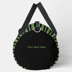 Sac De Sport Motif Personnalisé Grandes Rayures Vert Noir