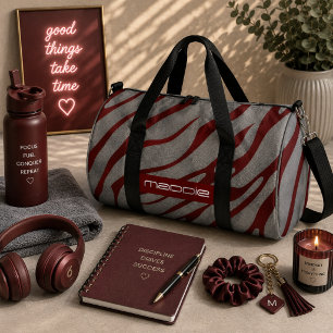 Sac De Sport Motif rayures zèbre gris métallisé