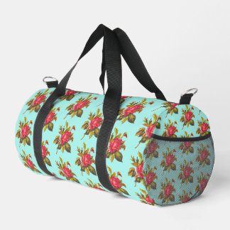 Sac De Sport Motif Rose Vintage et Mariage de Mariée Bleu Aqua 