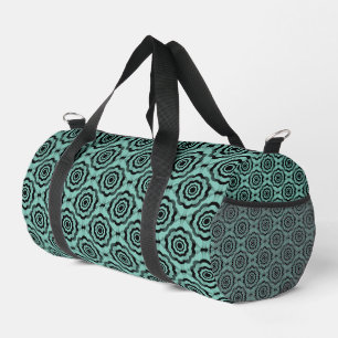 Sac De Sport Motif sans couture de fleurs noir sarcelle