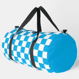 Sac De Sport Motif Sky Blue et White À damiers