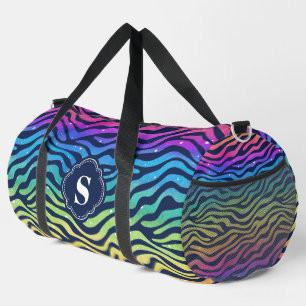 Sac De Sport Motif Zèbre Arc-en-Ciel Monogrammé