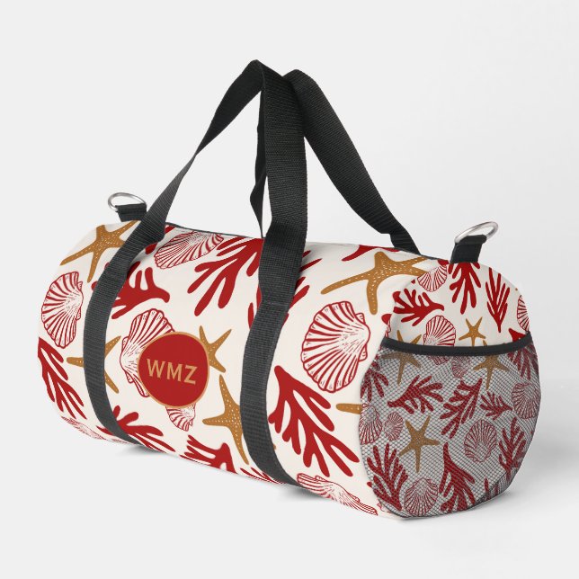 Sac De Sport Nautical Shell Print Gym & Travel Bag (Coin droit)