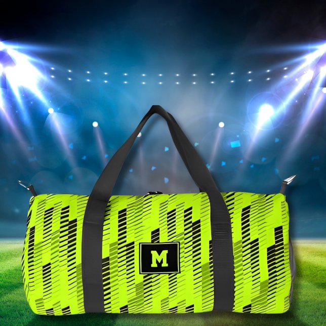 Sac De Sport Neon Green Abstraites rayures géométriques Sport (Créateur téléchargé)