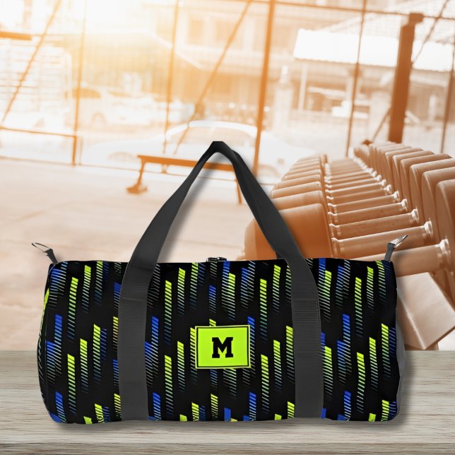 Sac De Sport Neon Green Blue Abstrait Gymnase Géométrique Sport (Créateur téléchargé)