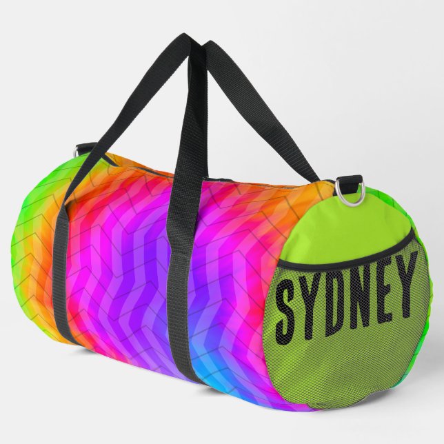 Sac De Sport Neon Rainbow Herringbone (Coin droit)