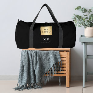 Sac De Sport Noir blanc logo entreprise nom monogramme
