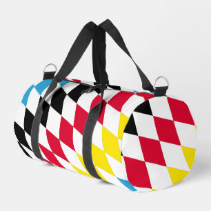 Sac De Sport Noir rouge jaune Bavaria Motif Drapeau Diamant