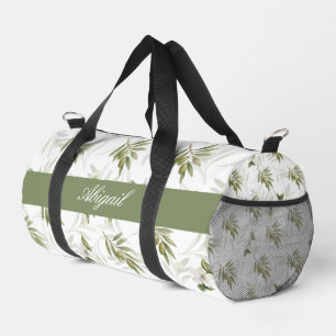 Sac De Sport Nom Chic Aquarelle Sage Olive Intemporel