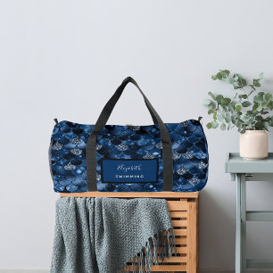 Sac De Sport Nom de l'écaille de sirène bleu marine