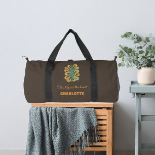 Sac De Sport Nom de posture de yoga rétro tourbillons slogan ta