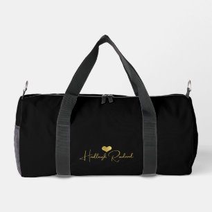 Sac De Sport Nom de script manuscrit moderne personnalisé noir
