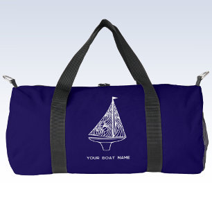 Sac De Sport Nom du bateau à voiles Nautique Marine Bleue