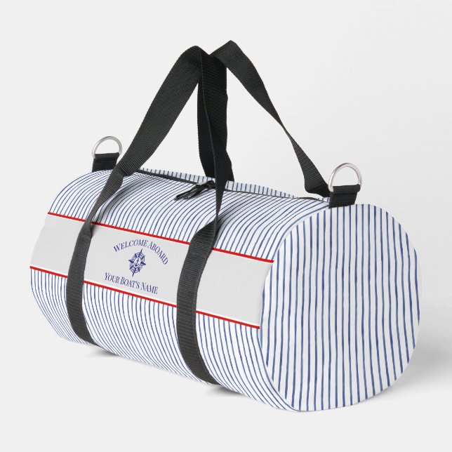 Sac De Sport Nom du bateau Rose des vents Ancre nautique  (Coin gauche)