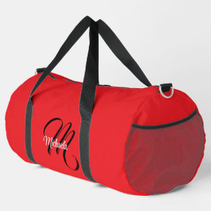 Sac De Sport Nom initial minimaliste moderne monogramme rouge