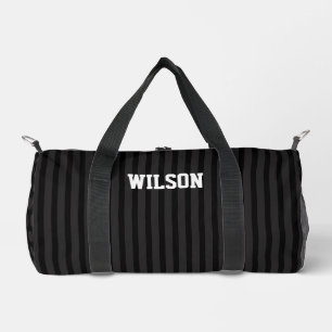 Sac De Sport Nom monogramme élégant noir et gris