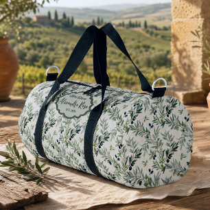 Sac De Sport Nom olivier vert sauge aquarelle campagne français