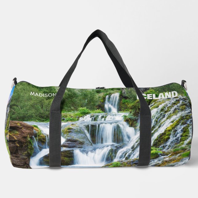 Sac De Sport Nom personnalisé Cascades d'Islande (Recto)