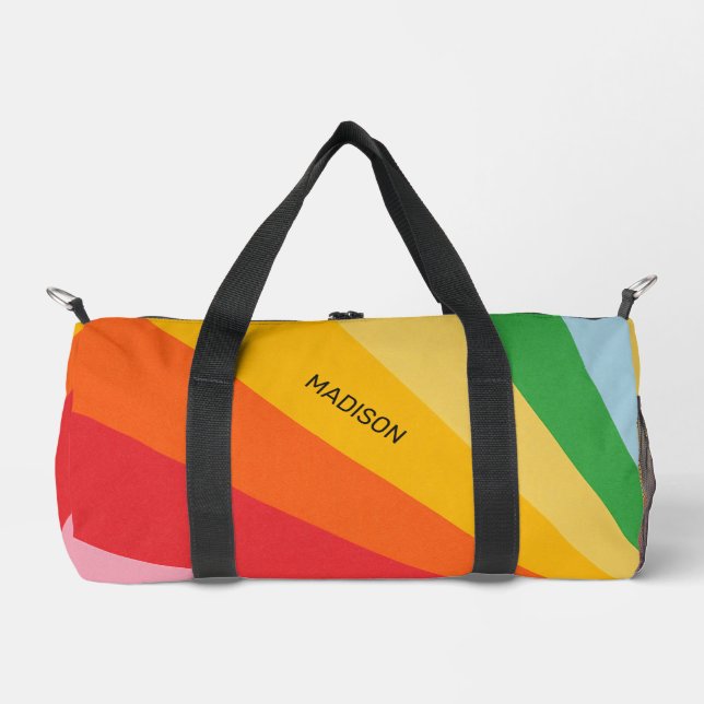 Sac De Sport Nom personnalisé Couleurs arc-en-ciel (Recto)