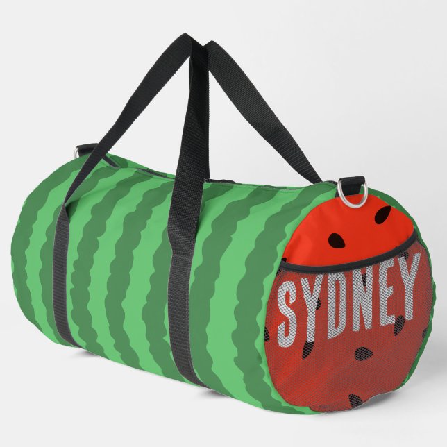 Sac De Sport Nom personnalisé de la pastèque (Coin droit)