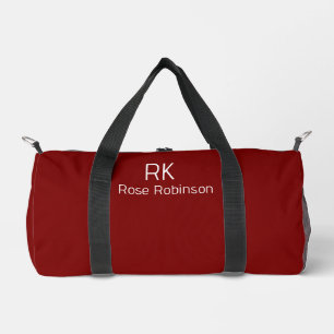 Sac De Sport Nom personnalisé Minimal Classic Élégant Rouge