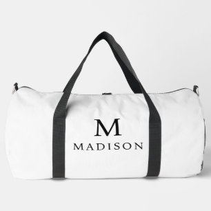 Sac De Sport Nom personnalisé noir et blanc minimal et élégant
