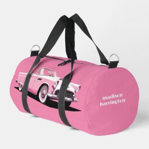 Sac De Sport Nom personnalisé Pink Classic Car