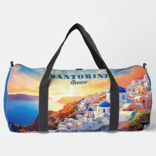 Sac De Sport Nom personnalisé Santorin Grèce coucher de soleil