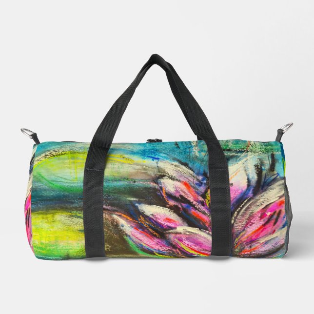 Sac De Sport Ondes de clame fleuries (Recto)