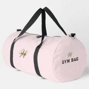 Sac De Sport Or Initial Personnalisé en Or Rose Blush Féminin