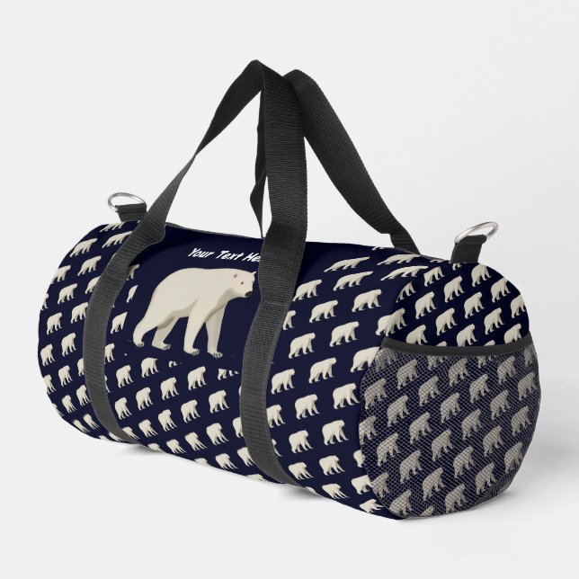 Sac De Sport Ours polaire mignon et aurores boréales (Coin droit)