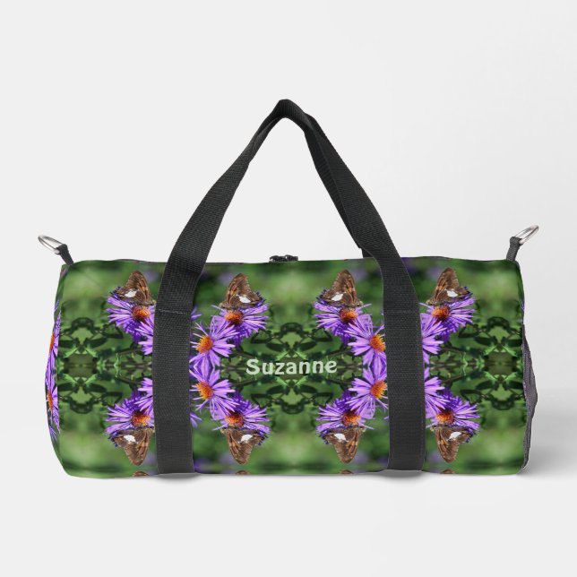 Sac De Sport Papillon Lady Peint Sur Fleur Personnalisé (Recto)