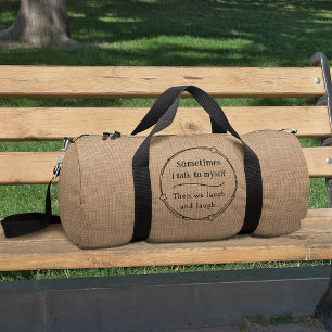 Sac De Sport Parler À Moi Drôle Humour Faux Burlap Imprimer