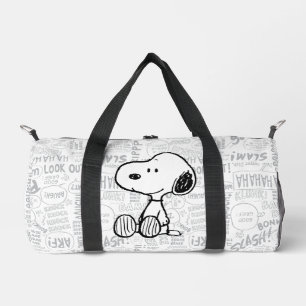 Sac De Sport PEANUTS Snoopy on Black White Comics