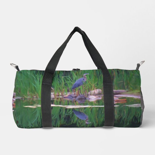 Sac De Sport Peinture naturelle de Héron Bleu (Recto)
